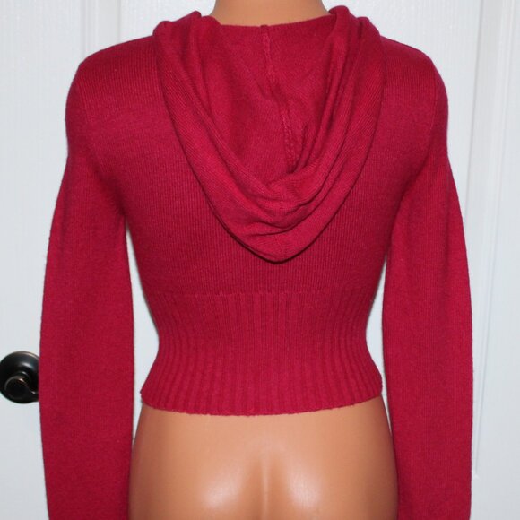 NEW! DKNY Jeans Embellished Zip Front Angora Wool Blend Hoodie Sweater - Picture 8 of 11